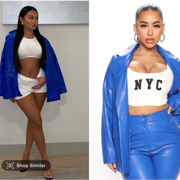 Fashion Nova Faux Leather Blazer - Picture 9 of 10